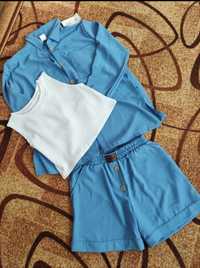 Комплект трійка жатка шорти рубашка 152-158