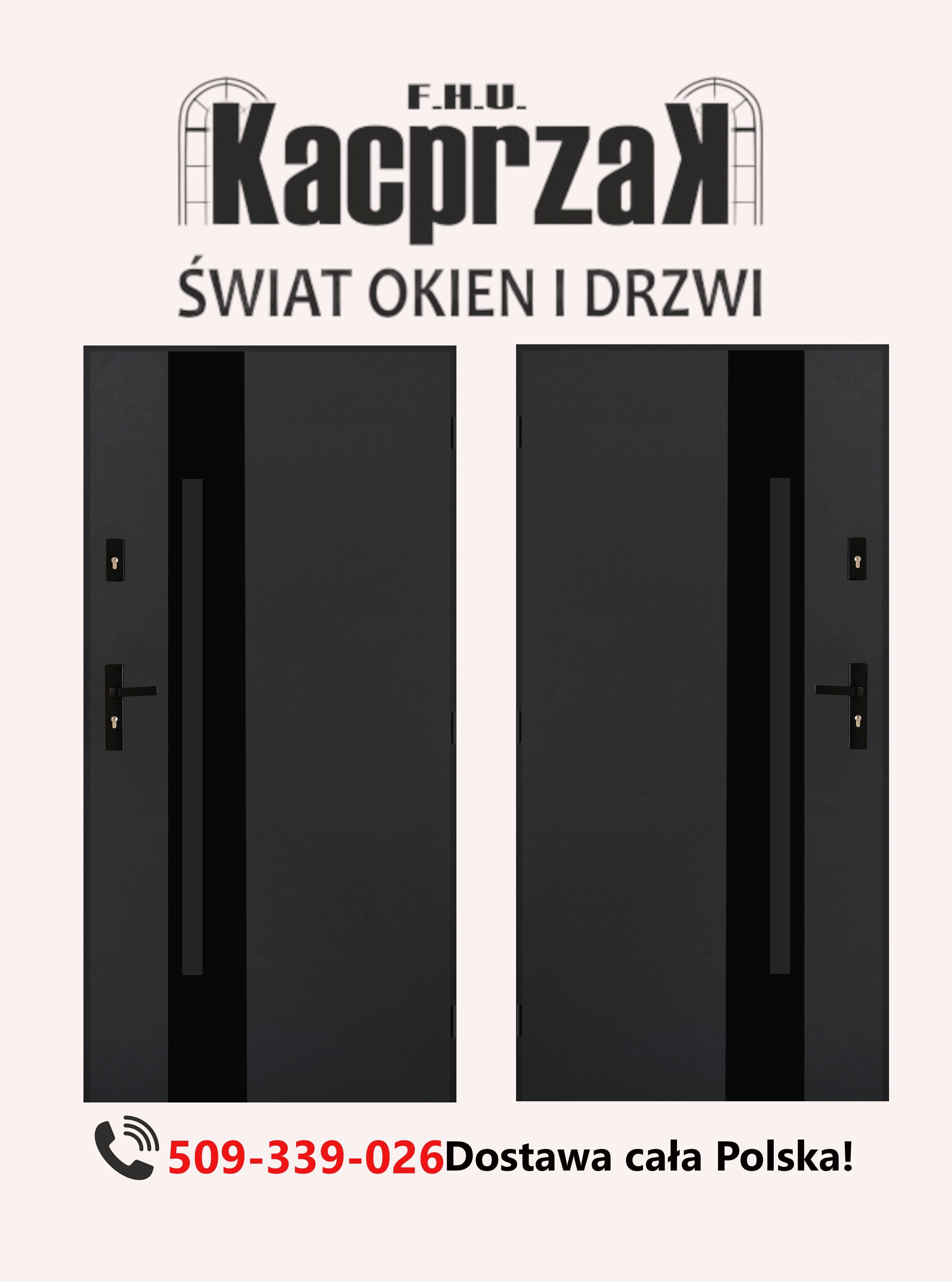 Drzwi KACPRZAK 90x200 Drzwi Zewnętrzne MARS 01 Antracyt
