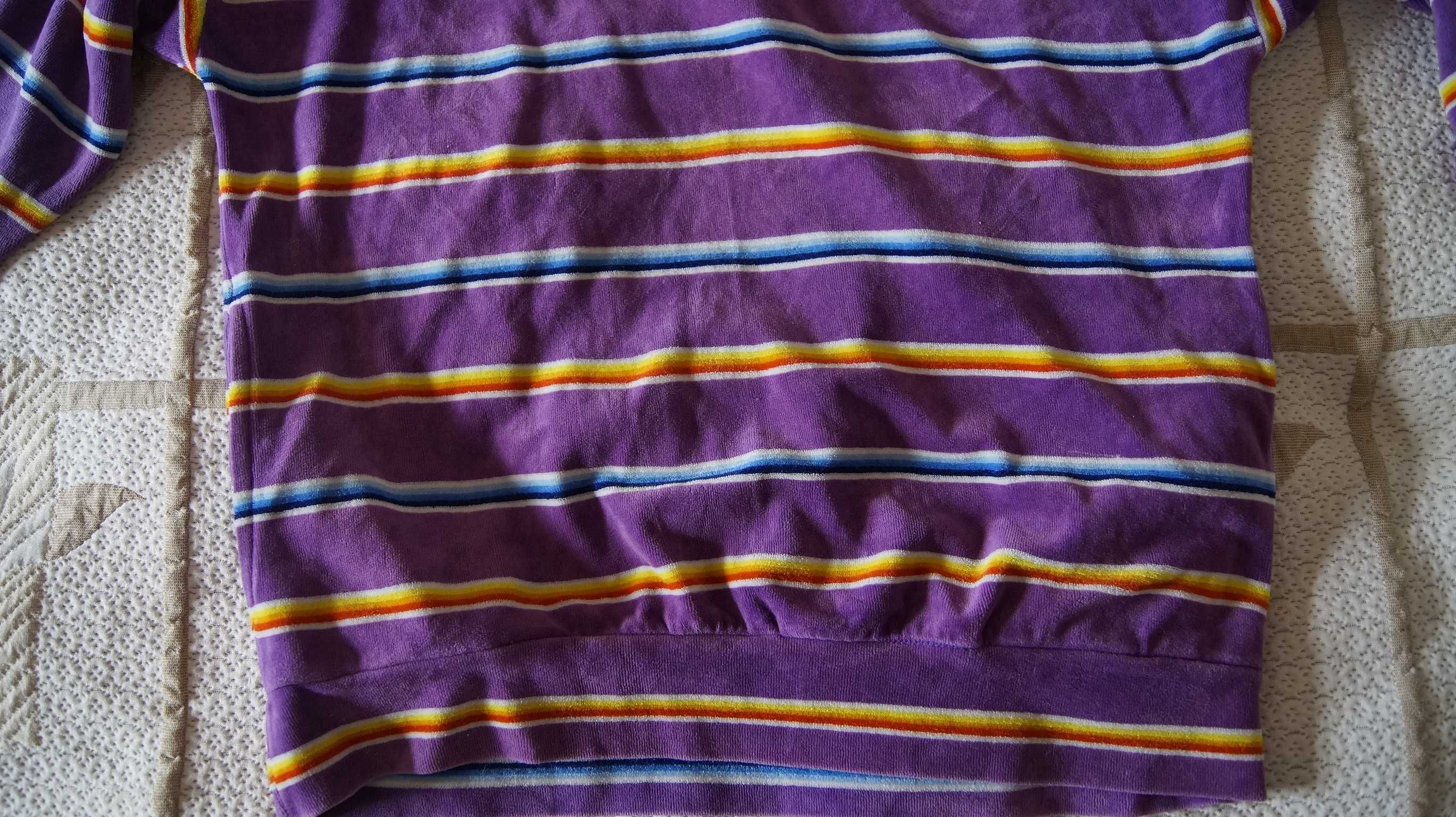 piżama fioletowa paski góra M