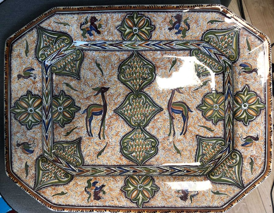 Travessa Real Cerâmica Coimbra - pintada à mão - peça de colecção