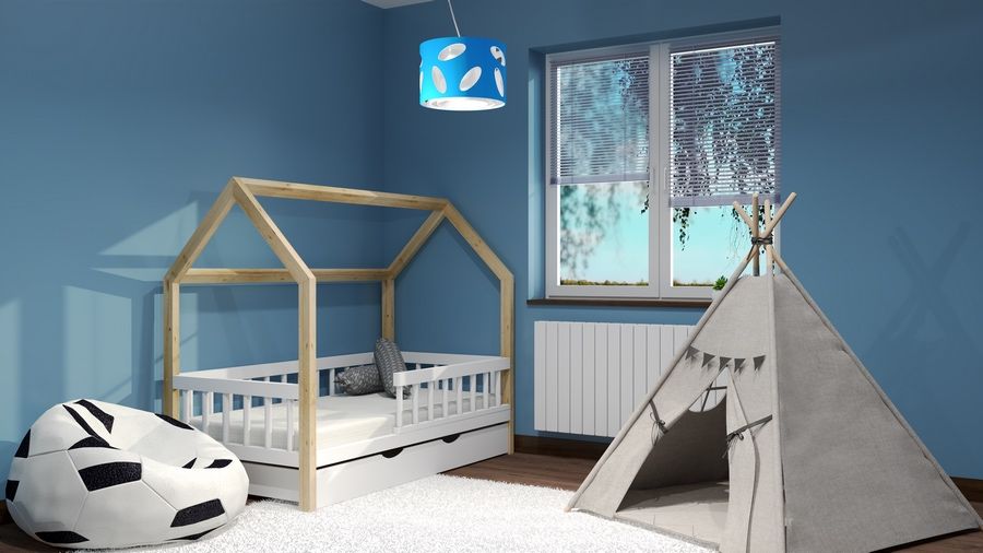 Łóżko dziecięce drewniane, domek, 160 na 80, szybki termin