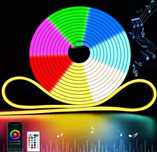 Taśma LED 5m - RGB neon, 12V, IP65, pilot, wodoodporna, aplikacja