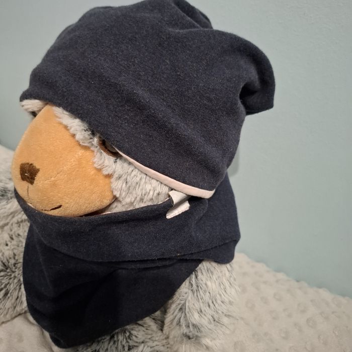 Czapka z kominem komplet