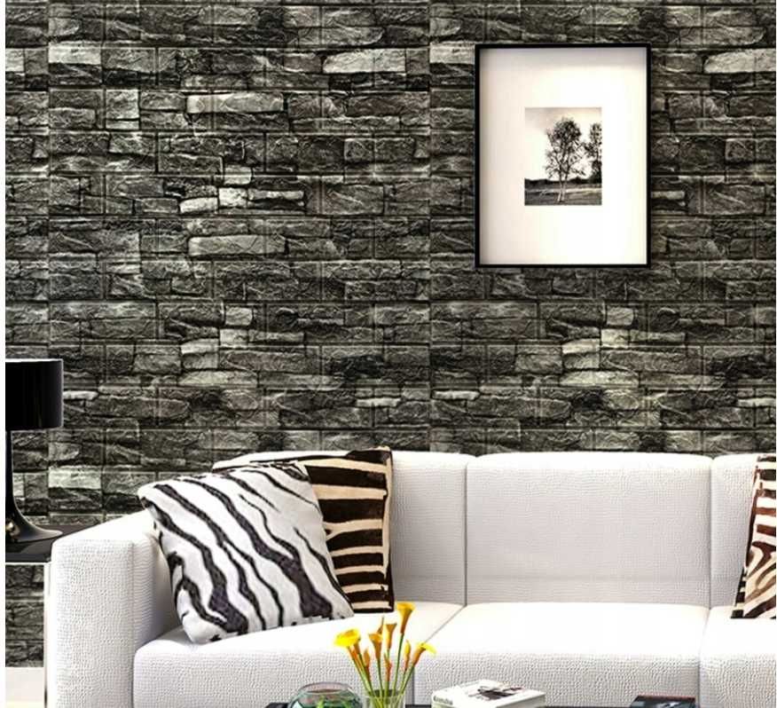 Nowe PANELE 3D Ścienne Samoprzylepne Szara Cegła Tapeta (WYPRZEDAŻ)
