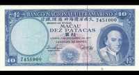 Nota 10 Patacas - Macau Português - ano de 1977