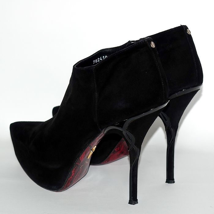 Cesare Paciotti Италия ботильоны на шпильке р.38,5 женские туфли замша