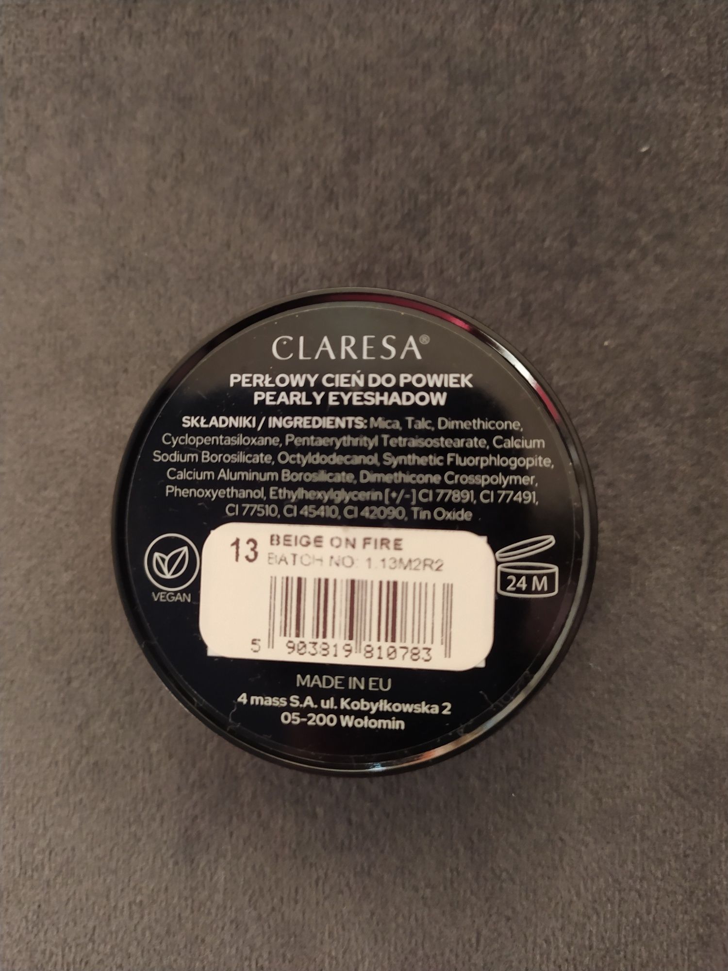 Cień do powiek Claresa glow eyeshadow, kolor 13 beige on fire