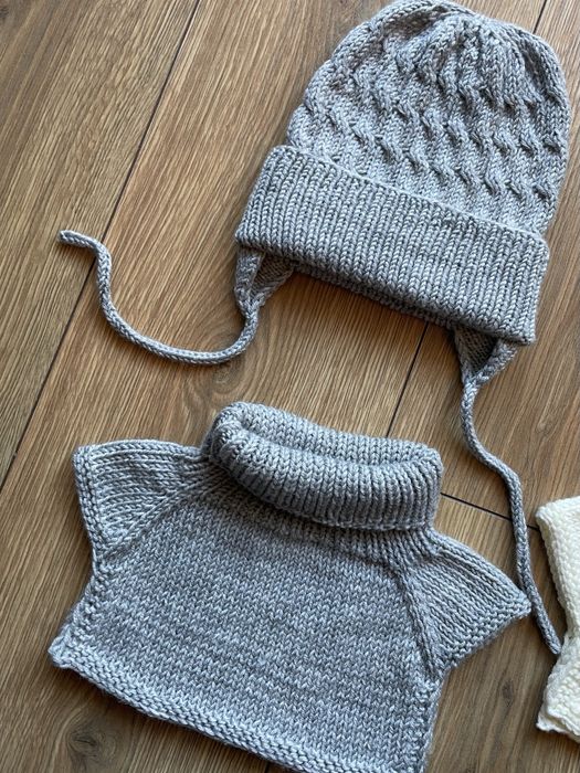 Komplet dla dziecka czapka i komin merino