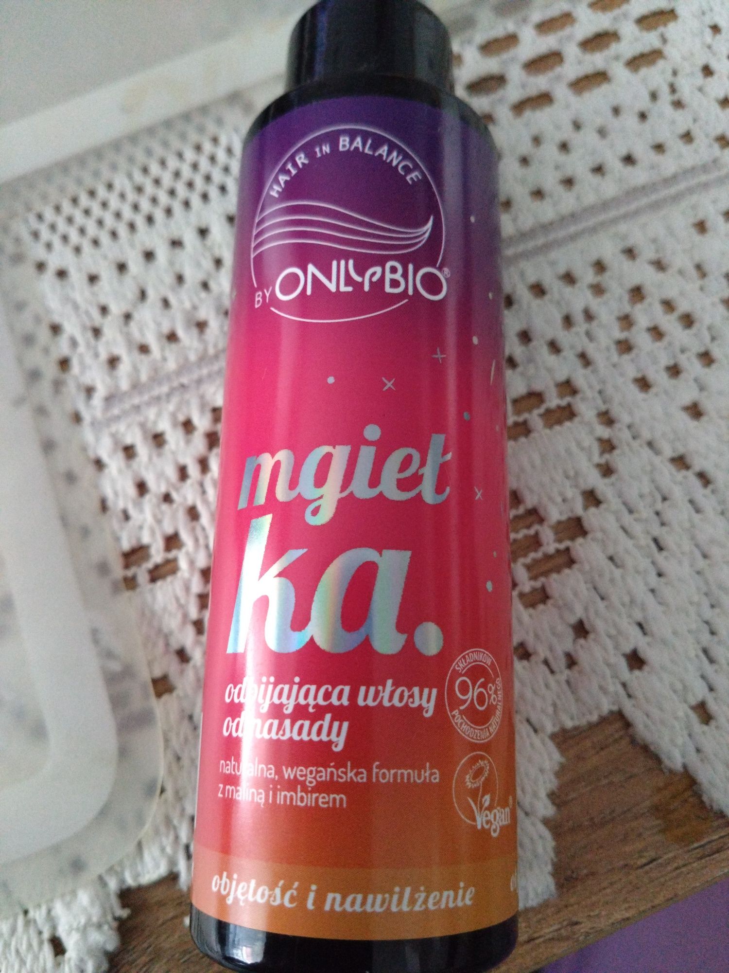 Onlybio Wegańska Mgiełka odbijająca włosy od nasady