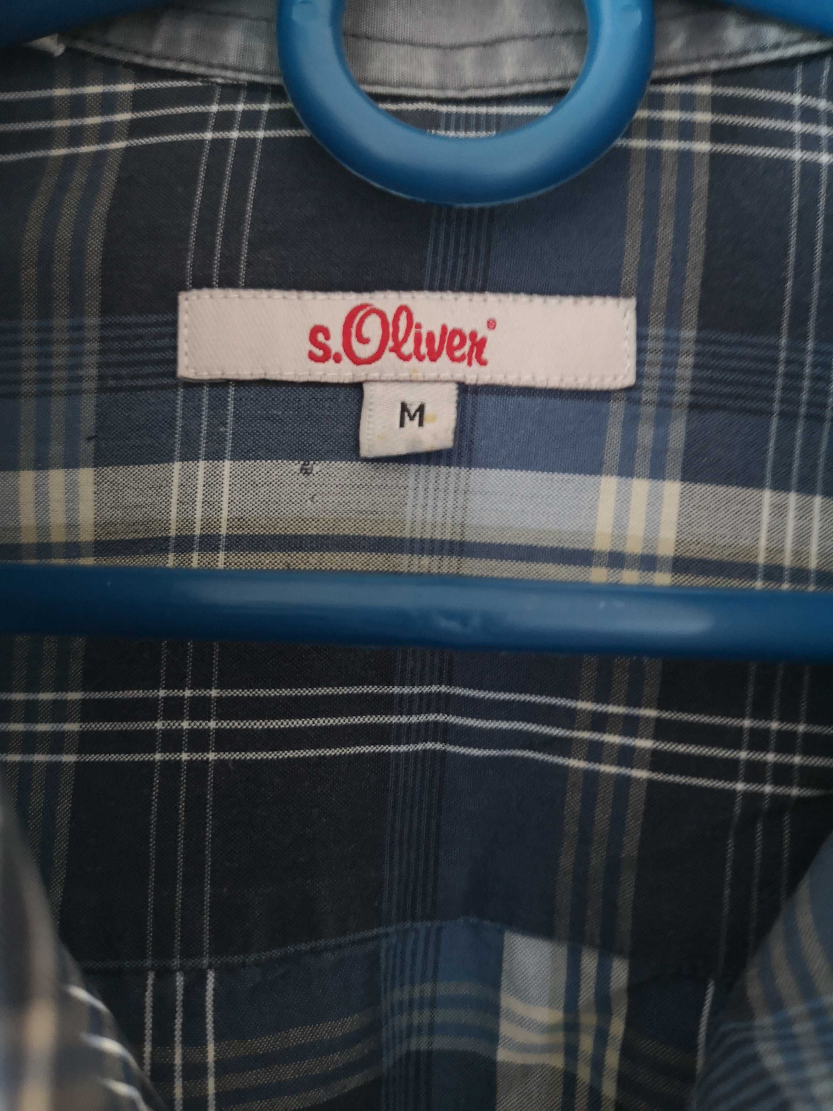S.Oliver koszula w kratkę niebieska lato 38/M