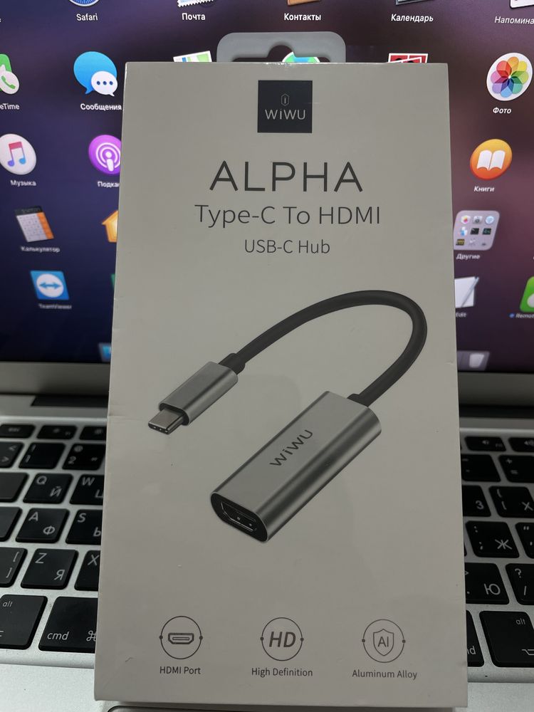 Перехідник WiWU USB-C to HDMI Alpha gray