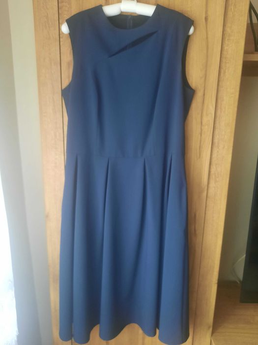 NIFE Sukienka midi  - granat 44 XXL