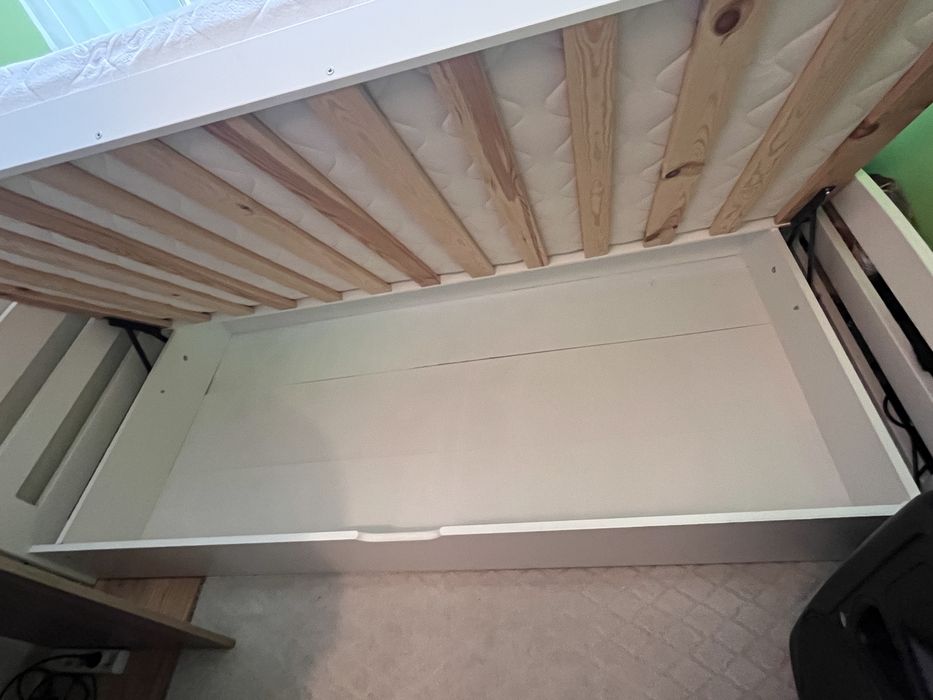 Łóżko drewniane białe 90x200