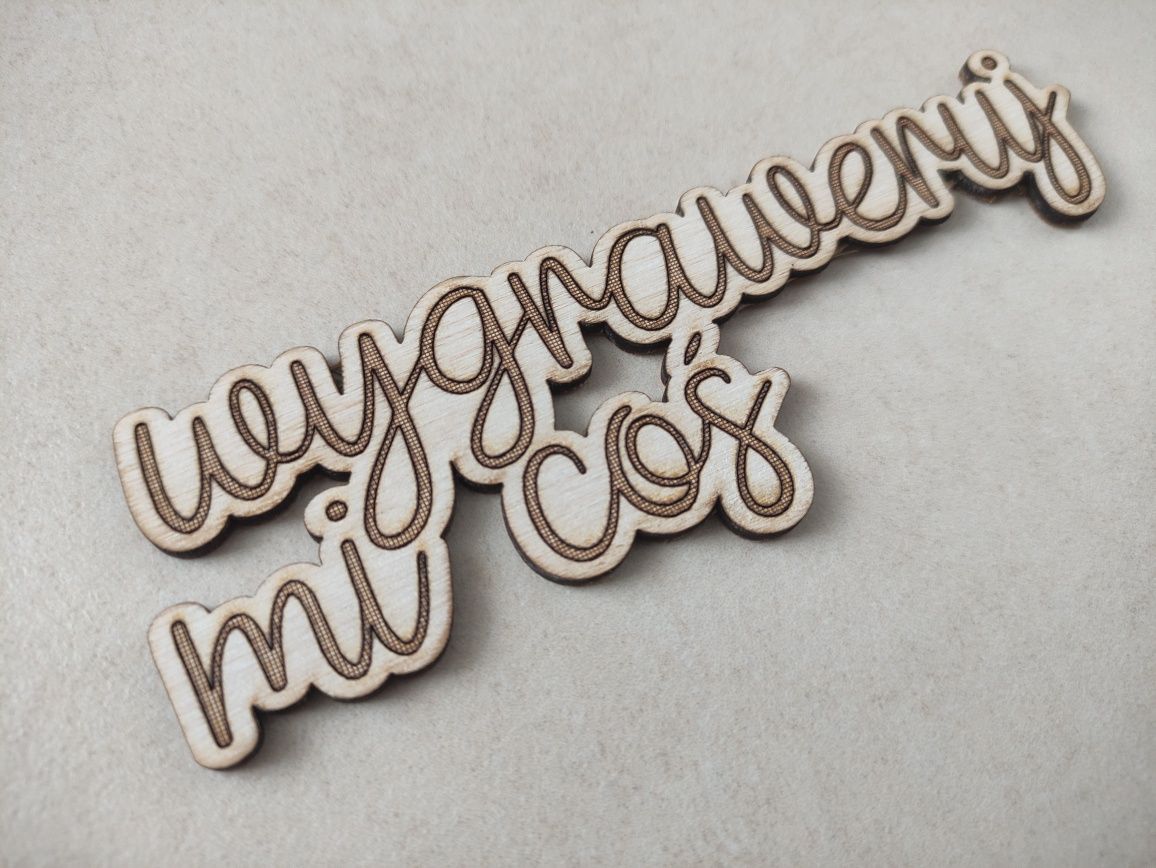 Grawerowanie, wycinanie laserowe, napis, topper