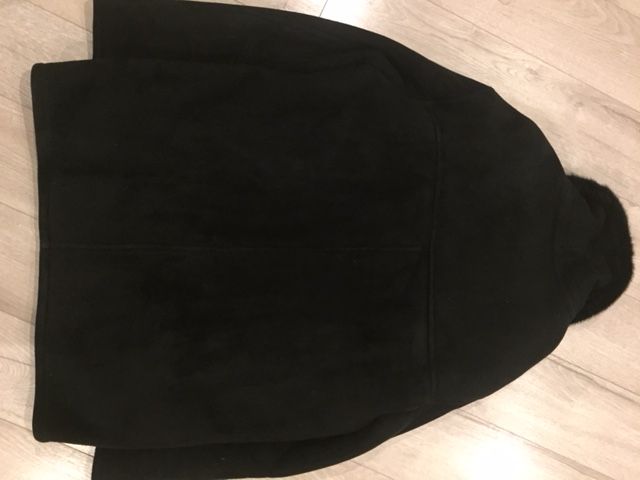 Мужская натуральная дубленка с норковым воротником черная