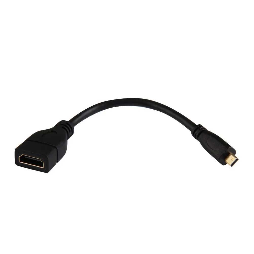 Cabo adaptador mini HDMI tipo D fêmea para micro HDMI tipo C macho