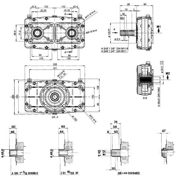 GBF30D135 Multiplikator do dwóch pomp grupy 3 i 2 GBF 30D, z wałem,