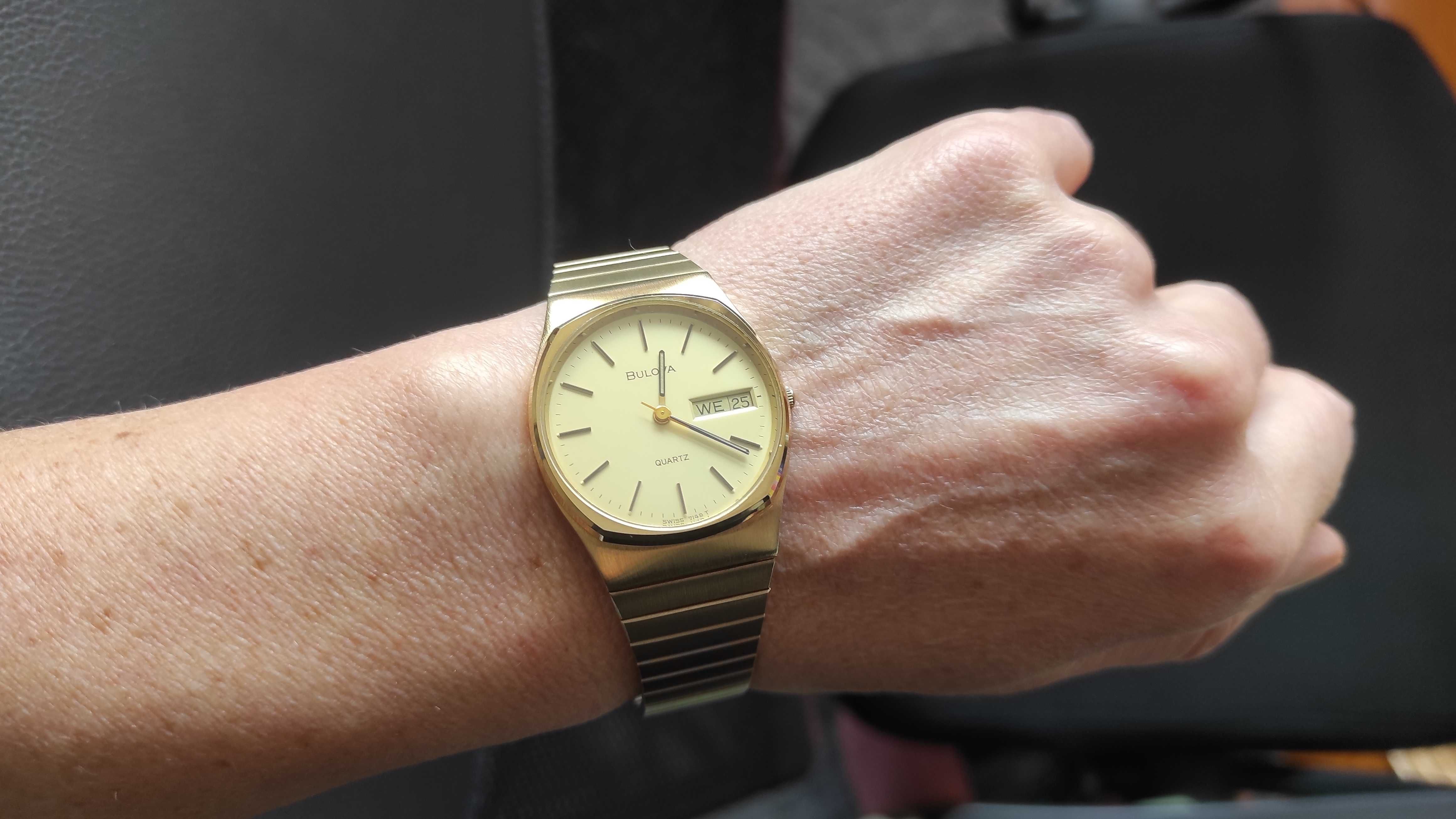 zegarek złoty BULOVA QUARTZ Swiss 714 G T