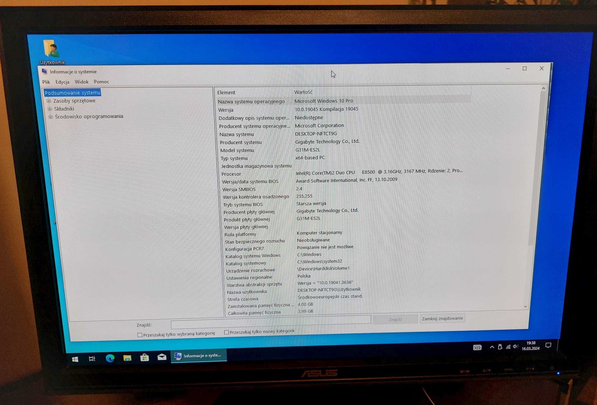 Monitor 19" Asus VW199D