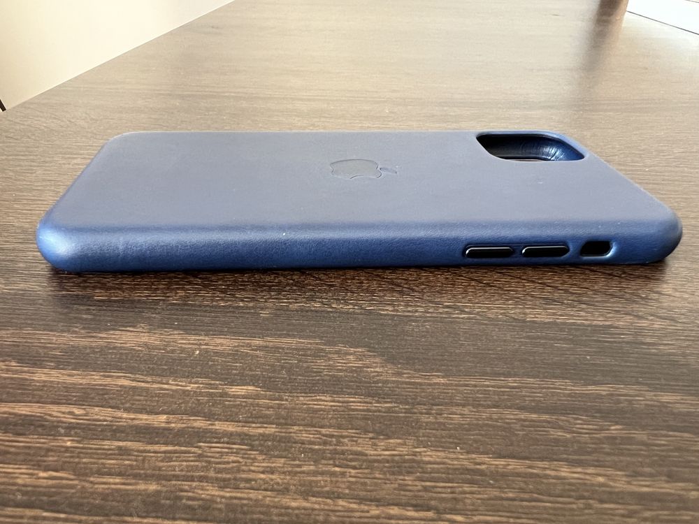 Etui skórzane Apple iPhone 11 Pro Max Midnight Blue - oryginalne