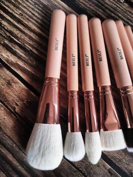 Кисті для макіяжу BEILI, набір 15 шт , професійні, м'які / Кисти набор