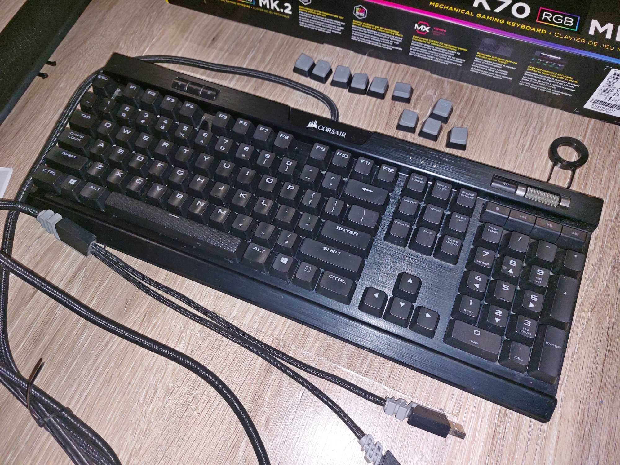 Mechan. gamingowa klaw. CORSAIR K70 RGB MK.2 — CHERRY MX Brown (EU)