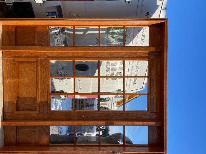 Drzwi drewniane jesion z doświetlami MONTAŻ CAŁA POLSKA   NA WYMIAR