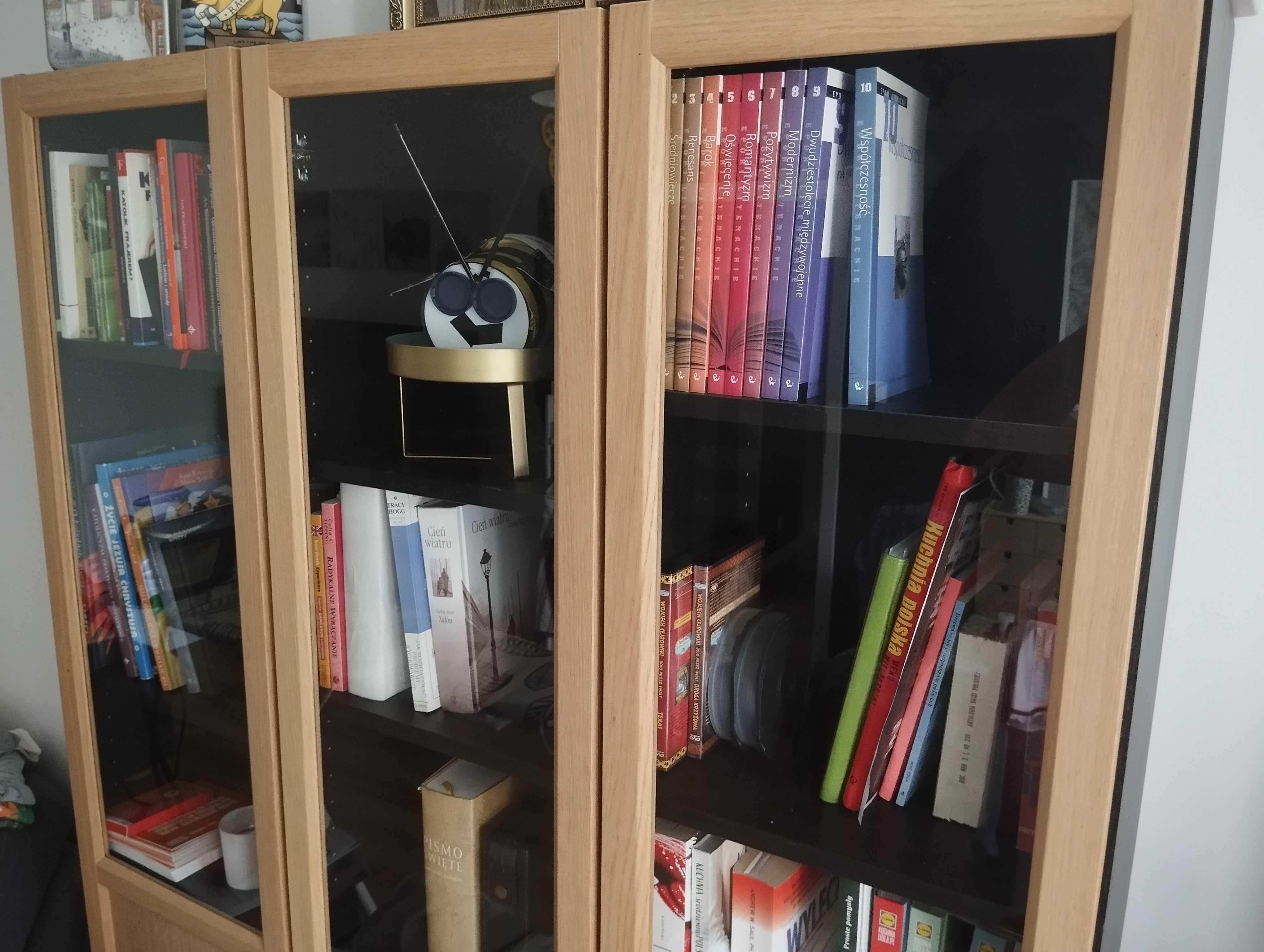 Ikea regał BILLY + OXBERG drzwi panelowe / szklane - 3 sztuki