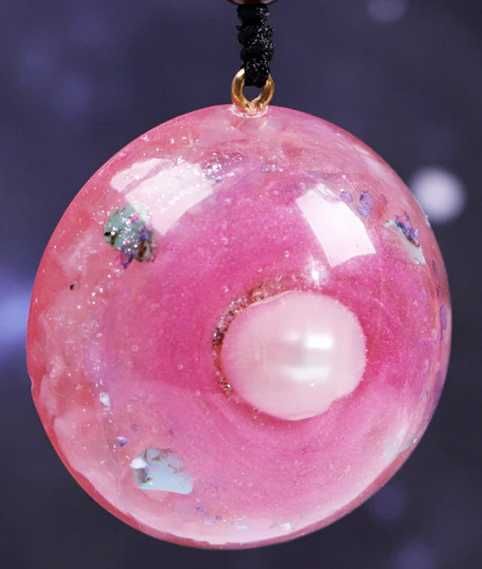 Piękny Naszyjnik Prawdziwa Perła Kwarc Różowy Prezent Orgonit