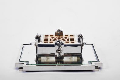 Centro-Floreira com plauteau em prata portuguesa