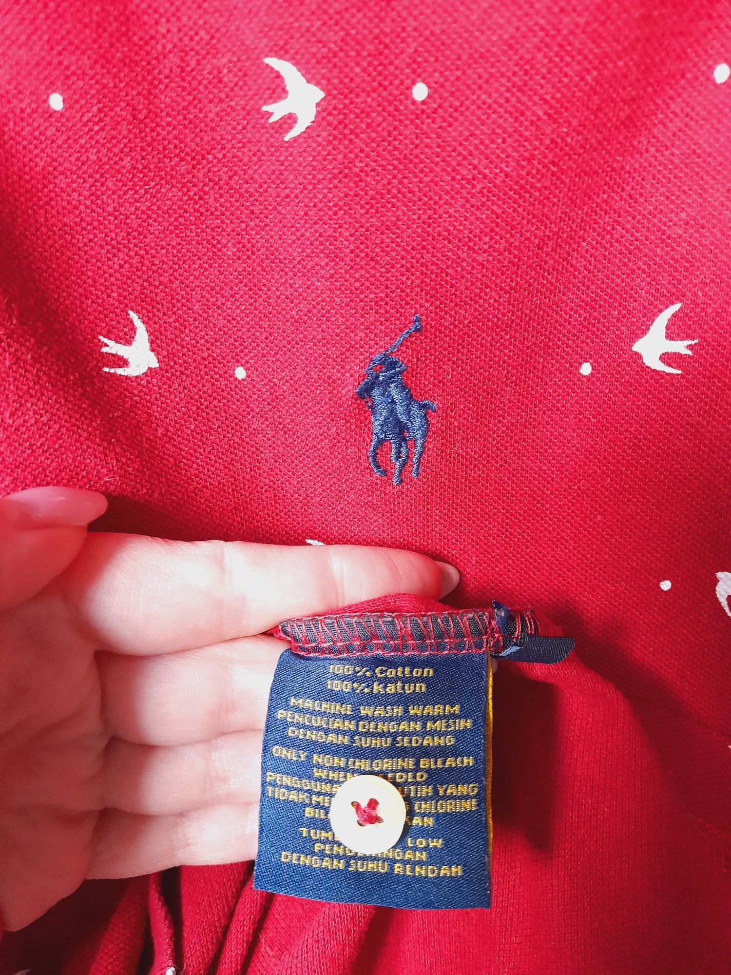 Polo ralph Lauren czerwona koszulka T-shirt logo Firmowa elegancka M L