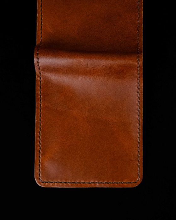 Naturalny brązowy portfel skórzany ręcznie robiony