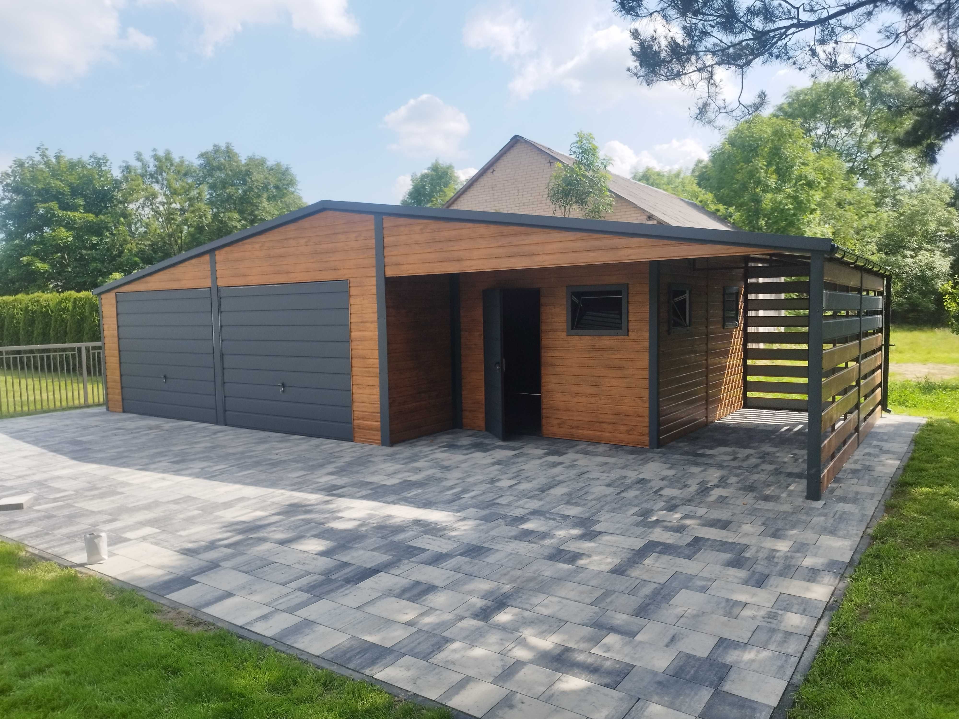 Garaż blaszany z Wiatą Carport Hala Magazyn Pomieszczenie Gospodarcze