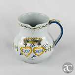 Jarro / Caneca faiança Fábrica da Torrinha, inscrição “SAUDADE 1781”