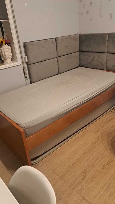 cama de solteiro em madeira maciça COM COLCHÃO