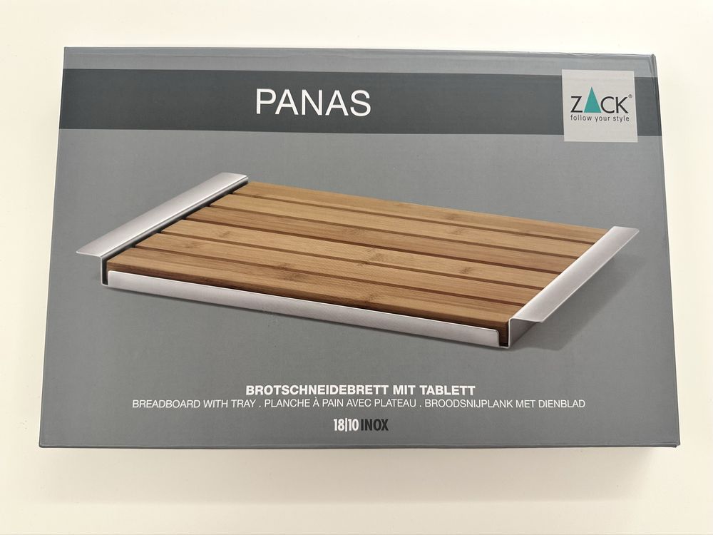 Tábua de Cortar Pão com Tabuleiro de Inox Zack