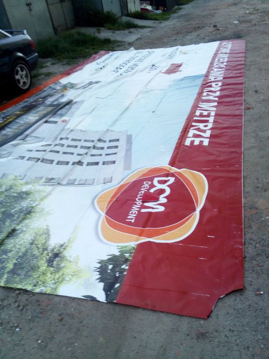 Plandeka 6x3 5x3 NA PRZYCZEPE mocnagruba nieprzemakalna banerowa oczka