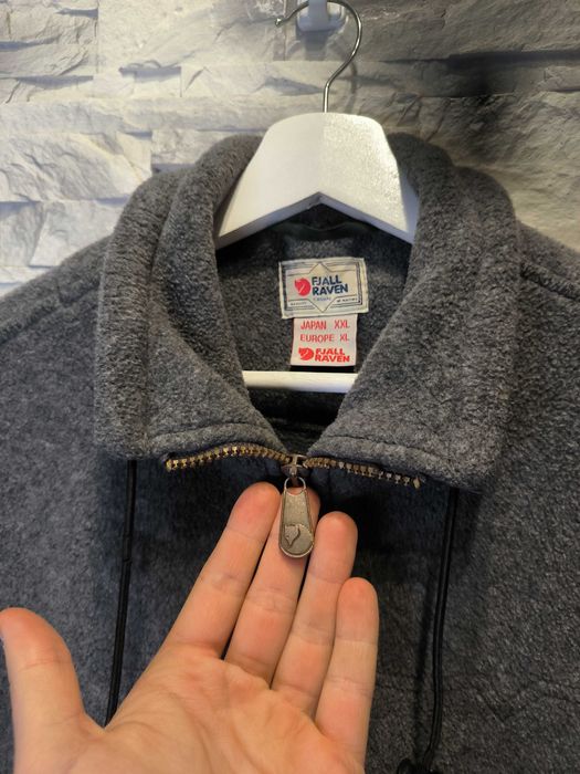 Kamizelka Polarowa Fjallraven Vest Bezrękawnik Vintage Duże Logo Szara