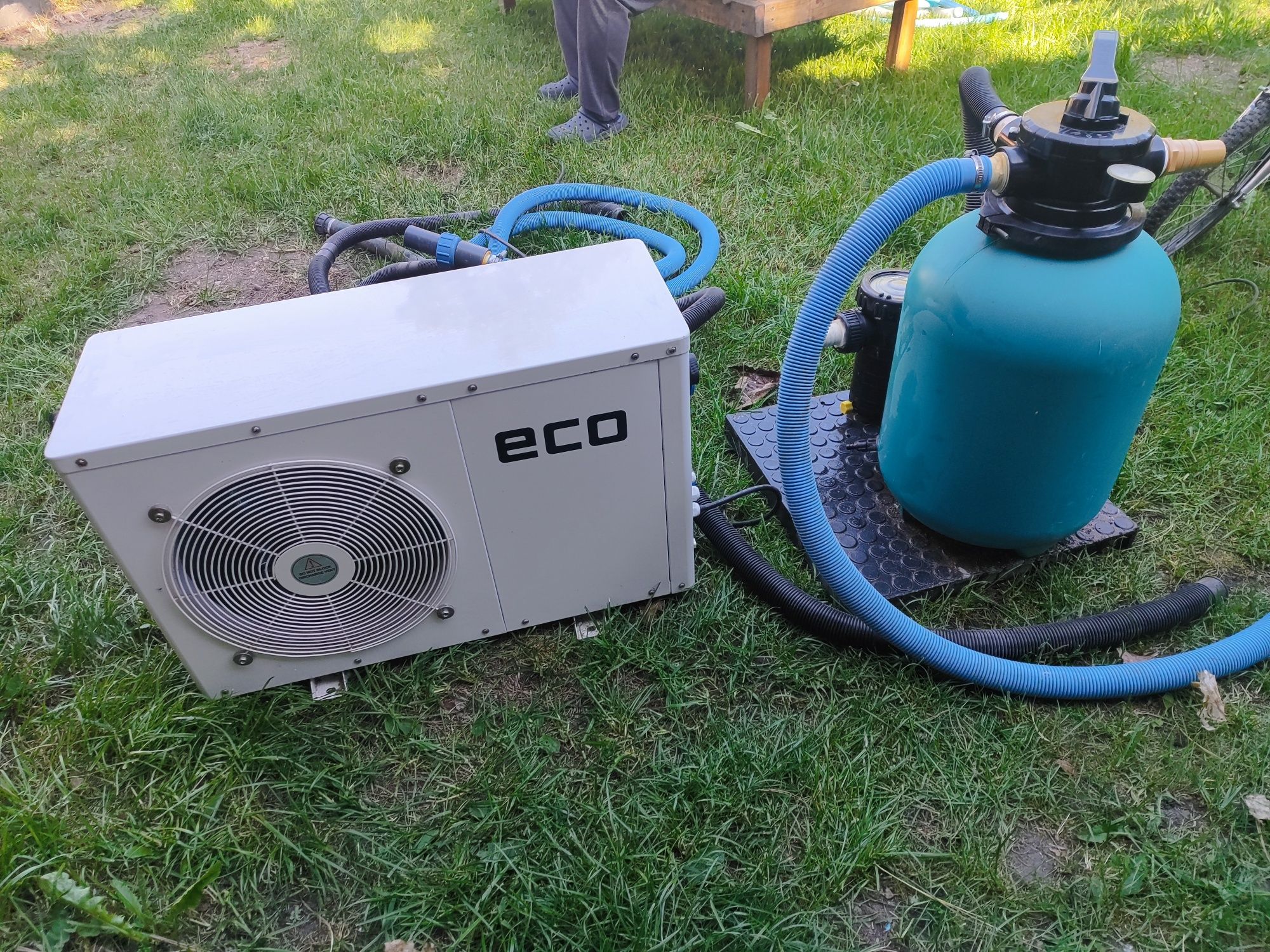 Basen, pompa ciepła 3,5kw, filtr wody 450w