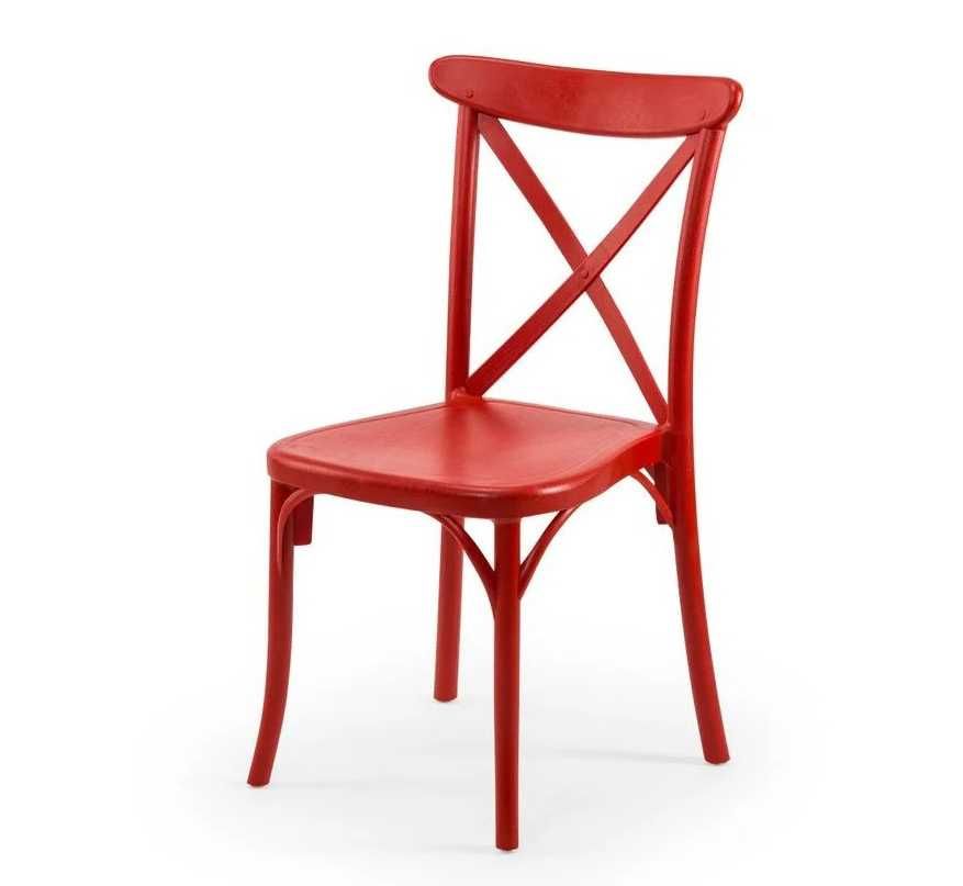 Krzesło CAPRI (polipropylen) - kolor czerwony / 2 szt.