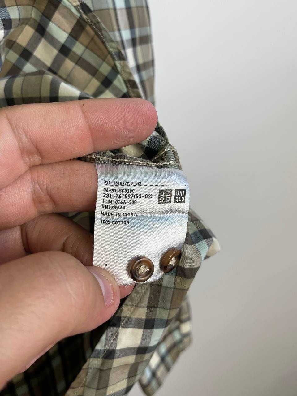 Чоловіча бавовняна літня сорочка в клітинку uniqlo