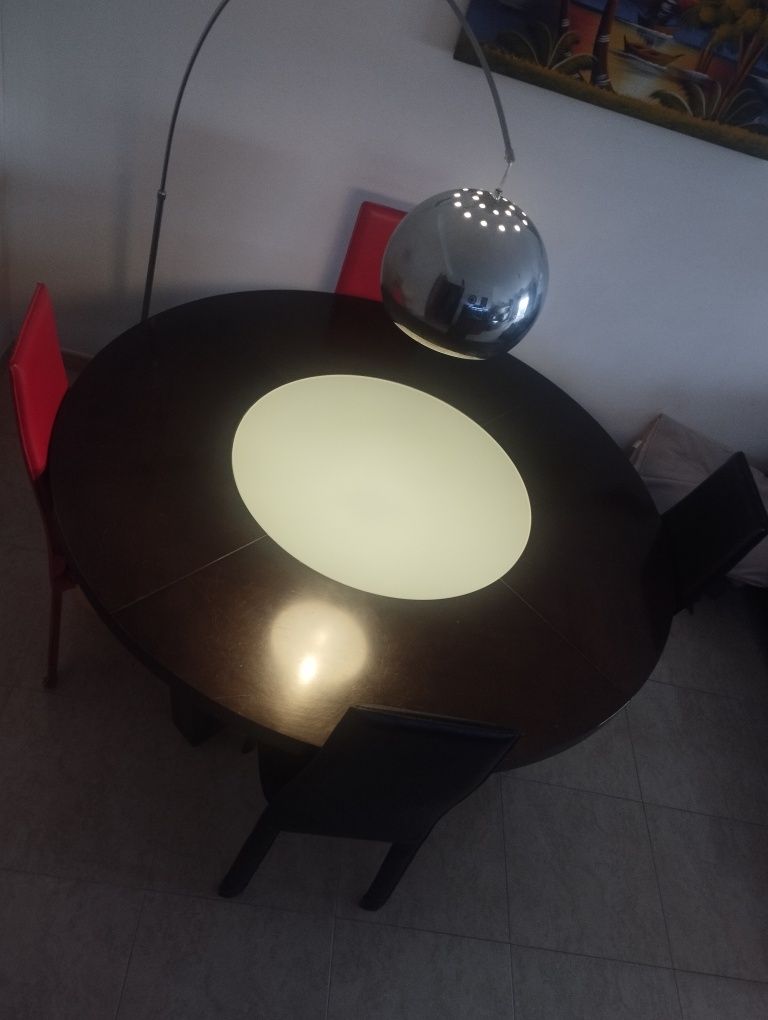 Mesa de sala redonda centro rotativo