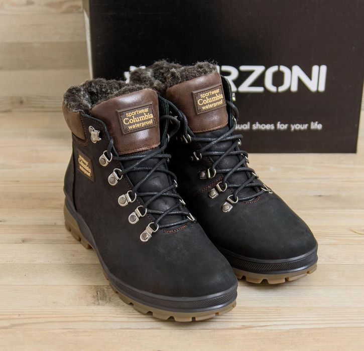 Високі чоловічі черевики зимові, шкіряні, мужские кожаные ботинки