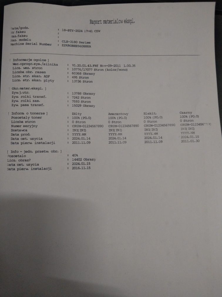 Drukarka laserowa kolorowa, urządzenie wielofunkcyjne Samsung Clx-3185