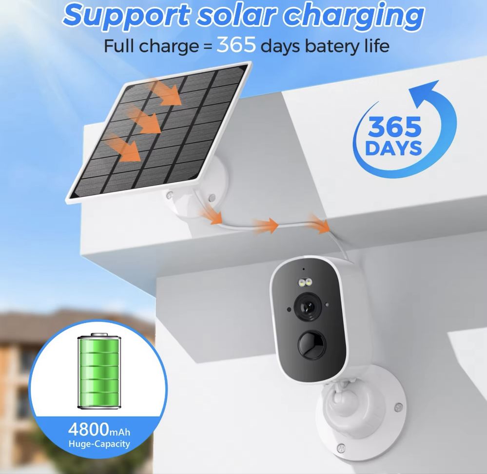 Kamera solarna akumulatorowa WiFi 2MP iCsee