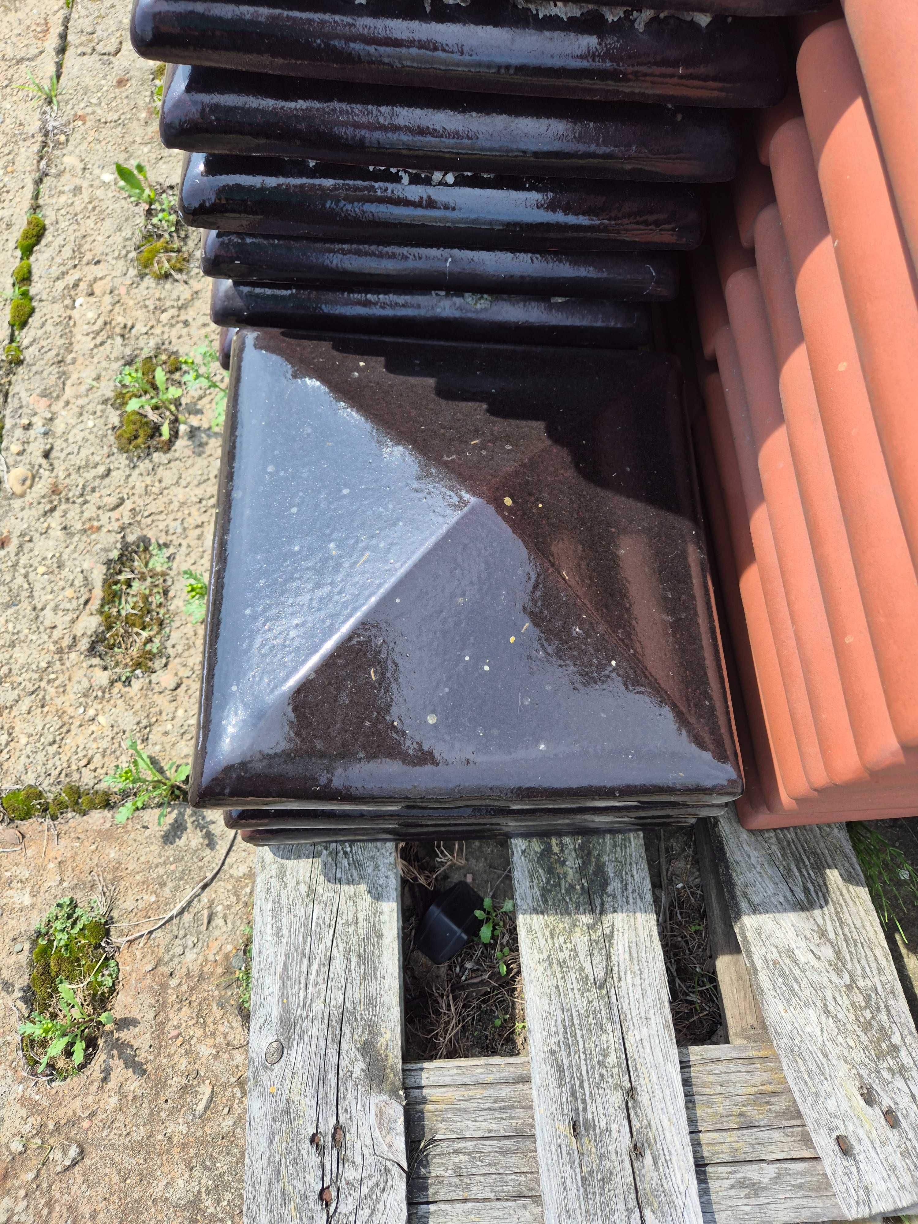 czapa daszek klinkierowy na słupek ,ogrodzeniowy 25x25 czarna połysk