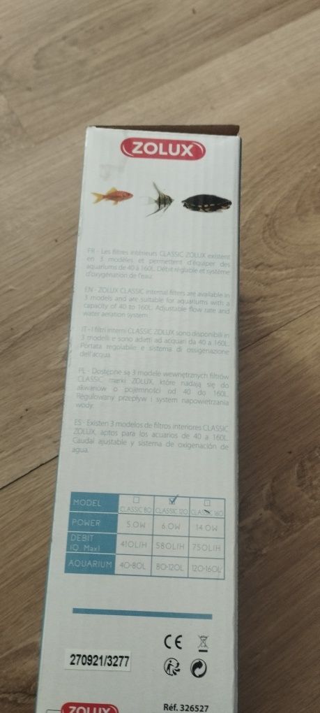Filtr zolux aouaya 120 litrów nowy