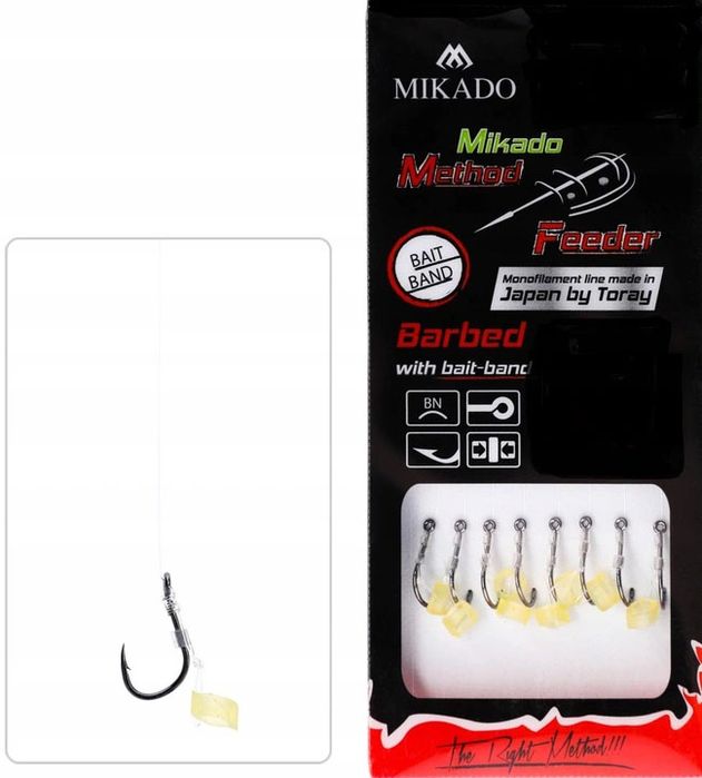 Haczyk Method Feeder Mikado Z Gumką Żyłka 4 / 0,28