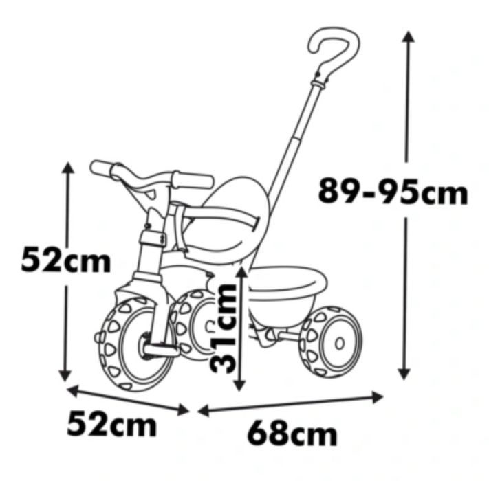 Дитячий велосипед з батьківською ручкою Smoby 2 в 1