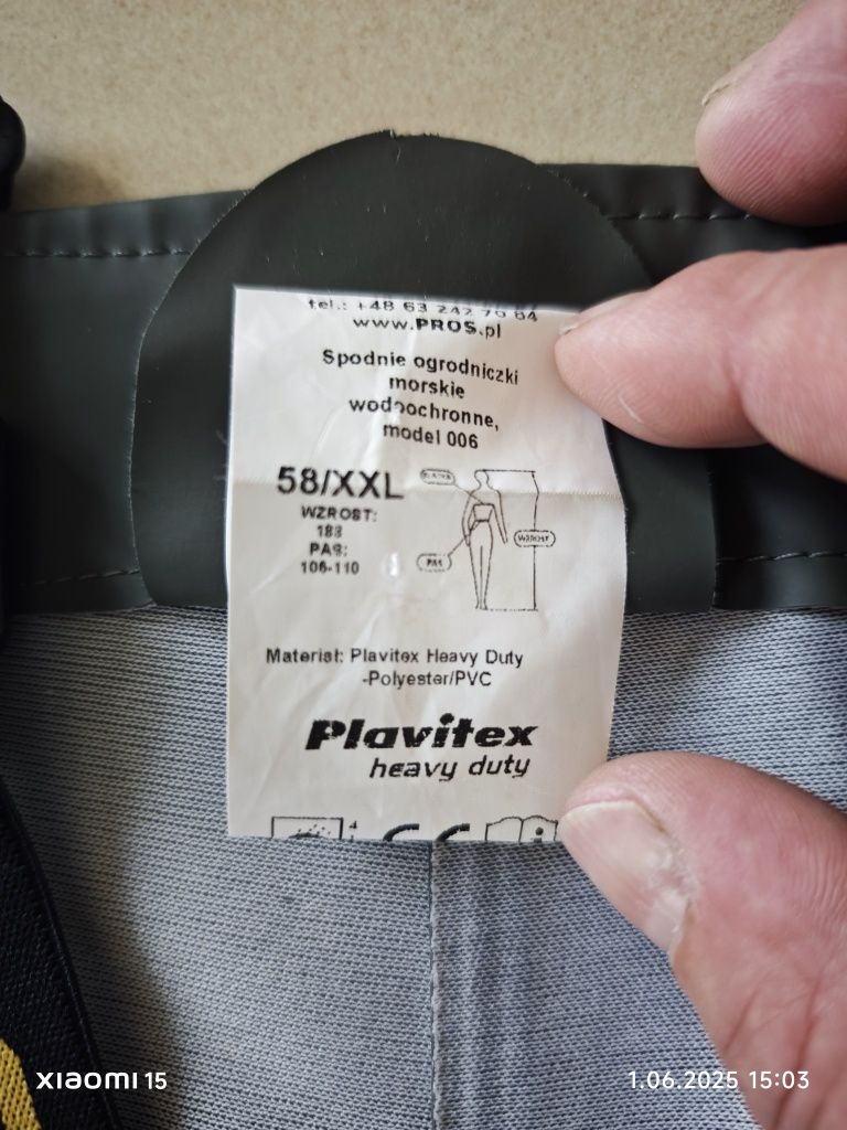 SPODNIE RYBACKIE Plavitex Heavy duty sztormiak PROS 006 roz. 58 XXL